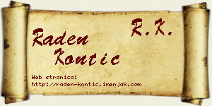 Raden Kontić vizit kartica